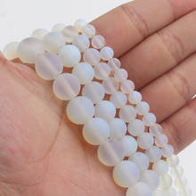 4mm-12mm Natural Stone Dull Polish Matte White Opal Round Loose Beads for Needlework Jewelry Making Handmade Diy Bracelet 15'' 2024 - buy cheap