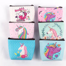 1PC Girl Kids Coin Purses Holder Kawaii Animal Unicorn Flamingo Women Mini Change Wallets Money Bag Children Zipper Pouch Gift 2024 - buy cheap