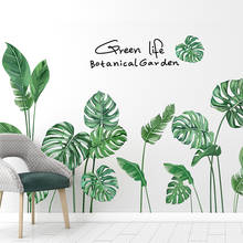 [Shijuehezi] adesivos de parede verdes de plantas e folhas, faça você mesmo, estilo nórdico, folhas, decoração de casa para sala de estar, quarto 2024 - compre barato