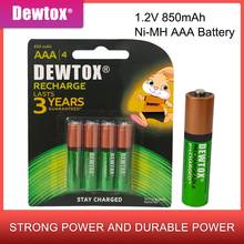 New DEWTOX AAA 1.2V 850mAh Ni-MH Rechargeable Battery For Camera Flashlight Remote Control Toy Shaver Pre-charged NIMH Bateria 2024 - buy cheap