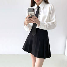 Basic style Long Sleeve White Blouse Shirt For Boys Girls Middle High School Uniforms School Dress Jk Uniform Top + Tie 2024 - buy cheap