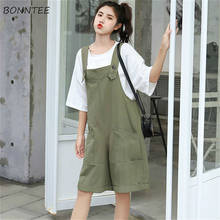 Rompers Women Korean Trendy Casual Spring Student Playsuits Suspenders All-match Simple Pocket Lady Clothing Popular Street Wear 2024 - buy cheap