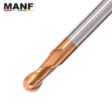 MANF-Fresa de extremo largo de acero de tungsteno, 2 ranuras, HRC70, R2mm, R3mm, R4mm 2024 - compra barato