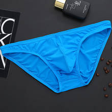 Calcinhas gays sensuais masculinas, cueca de seda com protuberância 2024 - compre barato