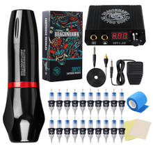 Dragoncom motor pmu flexível kit para máquina de tatuagem, kit rotativo com fonte de alimentação lcd cartucho de silicone 2024 - compre barato