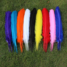 100pcs wholesale 25-30cm Mixed color color real natural turkey feathers plumes hair extensions goose feather for sale 2024 - buy cheap