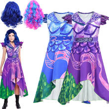 Descendants Kids Halloween Girls Carnival Party Girls Costumes Girls Cosplay Costume Descendants 3 Purple Dress Cosplay Costume 2024 - buy cheap