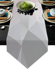 Geometric Pink Gray Gradient Triangle Modern Table Runner Home Decor Wedding Party Decoration For Hotel Banquet Tea Table Cloth 2024 - buy cheap
