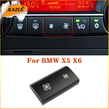 JEAZEA Car Heater Climate Control Wind Air Volume Air Conditioning Switch Fan Button Cap Cover For BMW X5 E70 X6 E71 2008-2014