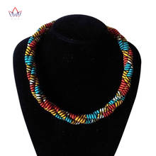 colourful necklace chains for ladies Ankara Necklace African Ethnic Handmade Jewellery African Fabric Jewellery For Women WYB388 2024 - buy cheap