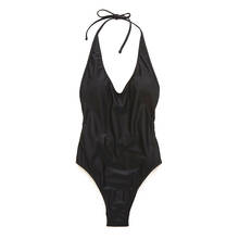 Bañador negro de una pieza para mujer, trajes de baño transparentes, Monokini de malla con espalda descubierta 2024 - compra barato