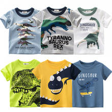 Boys Girls Cartoon T-shirts Kids Dinosaur Print T Shirt For Boys Children Summer Short Sleeve T-shirt Cotton Tops Clothing 2-8Y 2024 - buy cheap