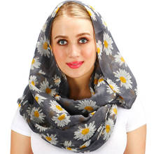 Bufanda Infinity con estampado de margaritas para Mujer, chales de moda, Hijab, de lujo, talla grande, 180cm, otoño 2024 - compra barato