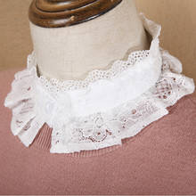 Linbaiway женская рубашка со съемным воротником для женщин размера плюс кружевная стойка Ложные воротнички белая блузка для взрослых девочек топы декоративные 2024 - купить недорого
