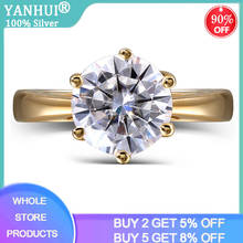 Classic 18K Yellow Gold Color Tibetan Silver Ring 2ct Zirconia Diamond Solitaire Ring Engagemen Wedding Anniversary Jewelry R169 2024 - buy cheap