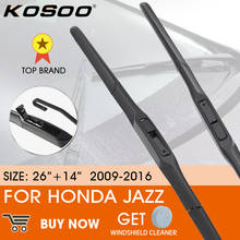 KOSOO Car Wiper Blade For Honda Jazz 2009 - 2016 LHD / RHD Front Window Windshield Windscreen Wiper Blades 26" + 14" 2024 - buy cheap