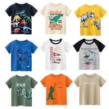 Детская одежда для мальчиков и девочек летняя футболка для девочек детская одежда из хлопка футболка с короткими рукавами с динозаврами, футболки, детские Топы И Футболки с изображениями героев мультфильмов для детей 1, 2, 4, 6, 8, 10 лет 2024 - купить недорого