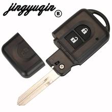 Jingyuqin-carcasa de repuesto para llave de coche, 2 botones, mando a distancia, para Nissan MICRA, Xtrail, QASHQAI, JUKE, DUKE, NAVARA 2024 - compra barato