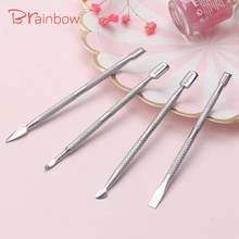 Brainbow-empurrador de cutícula, instrumentos para manicure, empurrador de cutícula, em aço inoxidável, dois lados, remoção de cutículas em gel uv, empurrador de pele morta, arte em unhas 2024 - compre barato