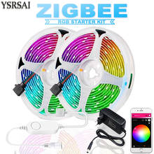 Zigbee mini RGB Controller 10M DC12V RGB 5050 60leds/m IP65 RGB LED strip light+Power kit With ZIGBEE 3.0 Hub Amazon Echo Plus 2024 - buy cheap