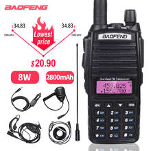 Baofeng UV-82 Walkie Talkie 8 Вт 2800 мАч двухдиапазонный ручной двухсторонний радиоприемник UV-82 для охоты fm-приемопередатчик любительский коммуникатор 2024 - купить недорого