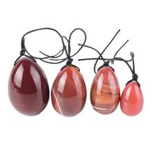 Drill Natural Red Agate Yoni Egg Big 4 Pcs Set Crystal Massage Ball Women Kegel Exercise Pelvic Floor Muscle Vaginal Care Tool 2024 - buy cheap