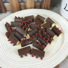 Kawaii flatback diy resina em miniatura falso bolo de chocolate cabochons flat back scrapbooking decoração artesanato: 8*18mm 2024 - compre barato