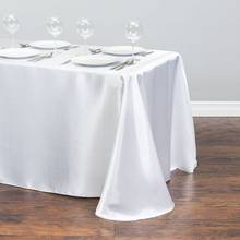 White Satin Table Cloth Rectangle Wedding Party Decorations Table Cover Christmas Tableclothes for Home Event Party Table Decors 2024 - buy cheap