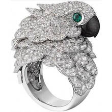 Женское кольцо с кристаллами в виде совы 2024 - купить недорого