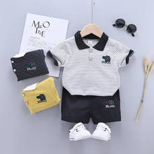 Summer Children Cotton Baby Boys Girls Clothes Stripe T Shirts Shorts 2Pcs/sets Infant Kids Fashion Toddler Tracksuits 0-5 years 2024 - buy cheap