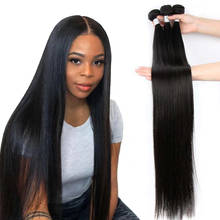 FASHOW 30 32 34 36 40 inch Peruvian Hair Extensions Silky Straight Hair Bundles Natural Color Human Hair Weave  Remy Hair Wefts 2024 - buy cheap