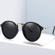 Фирменный дизайн поляризационные солнцезащитные очки в стиле ретро, круглые женские мужские солнцезащитные очки для вождения UV400 очки Oculos de sol 2024 - купить недорого
