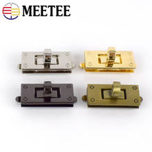 Meetee 2/5pcs 35X15mm Metal Bag Lock Clasp Handbag Twist Turn Buckles Rectangle Mortise Closure DIY Luggage Leather Accessories 2024 - buy cheap