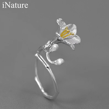INATURE Elegant Freesia Flower Rings for Women 925 Sterling Silver Adjustable Ring Jewelry Gift 2024 - buy cheap