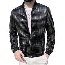 Модная мужская куртка в горошек, с блестками, в стиле панк 2024 - купить недорого