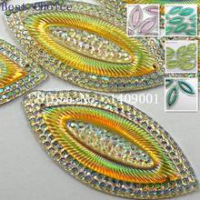 Best Choice Navette Shape Horse Eye Rhinestones Yellow 18x40mm Stones and Crystals Sew-On Dresses Costumes Arts Diy Accessories 2024 - buy cheap