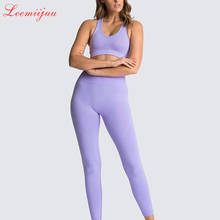 LEEMIIJUU Women Seamless Yoga Set Fitness Sports Suits GYM Clothes Yoga Bra Shirts High Waist Running Leggings Workout Clothing 2024 - buy cheap