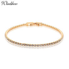 Pulseiras de pingente femininas, 6 cores dourado strass cristais slim pulseiras de corrente de tênis joias para mulheres meninas pulseira feminina 2024 - compre barato