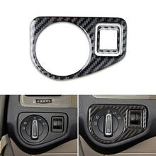 Car Styling Real Carbon Fiber Car Headlight Switch Panel Cover Protective Trim For VW Golf 7 MK7 VII 2013 2014 2015 2016 2017 2024 - buy cheap