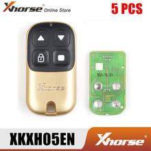 Xhorse XKXH05EN-llave remota de garaje, 4 botones, dorado, 5 unids/lote 2024 - compra barato