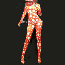 Mono con estampado 3D de puntos blancos para mujer, traje Sexy de una pieza para fiesta de Halloween, fiesta Rave, DJ, Gogo 2024 - compra barato