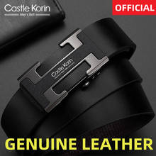 Castle Korin Genuine Leather Men Belts With Toothless Alloy Buckle designer Belts black Cummerbunds Casual 1201 2024 - buy cheap