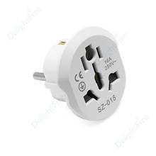 EU Plug Adapter Universal 16A EU Converter 2 Round Pin Socket AU UK CN US To EU Wall Socket AC 250V Travel Adapter High Quality 2024 - buy cheap