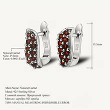 Женские винтажные серьги-клипсы с натуральным красным гранатом, из серебра 925 пробы 2024 - купить недорого