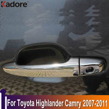 Para Toyota Highlander Camry 2007-2009 2010 2011 ABS Chrome Maçaneta Capa Guarnição Tampa Maçaneta Da Porta Lateral Externa acessórios 2024 - compre barato