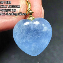 Top Natural Blue Aquamarine Pendant Necklace Heart Jewelry For Woman Lady Man Love Gift Silver Chains Crystal Beads Stone AAAAA 2024 - buy cheap