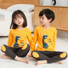 Pijamas de algodón con dibujos de dinosaurios para niños y niñas, ropa de dormir para el hogar, de 2 a 13 años, para otoño 2024 - compra barato