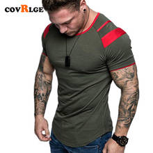 Covrlge camiseta masculina respirável, camiseta de manga curta para treino, fitness, academia, corrida, secagem rápida mts545 2024 - compre barato