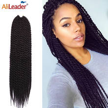 Alileader дешевые Сенегальские закрученные волосы вязанные крючком косы 22 дюйма 12 прядей/упаковка синтетические плетеные волосы для женщин Омбре фиолетовый жучок 2024 - купить недорого