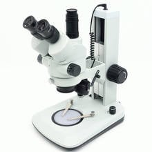 FYSCOPE pista soporte Stere microscopio-7X-45X Simul de Trinocular Microscopio de doble LED luces 2024 - compra barato